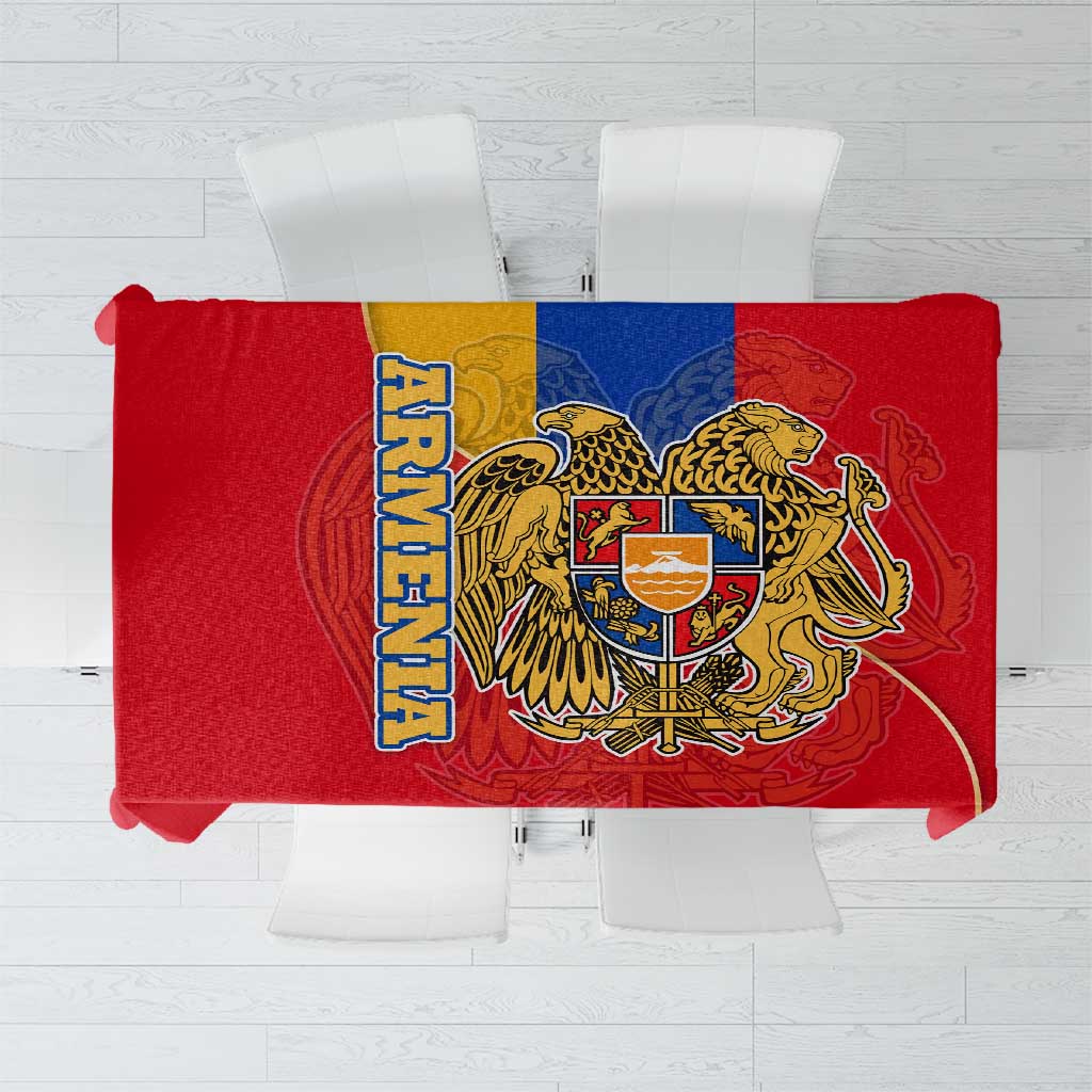 Armenia Flag Tablecloth with National Coat of Arms and Map Design - Wonder Print Shop