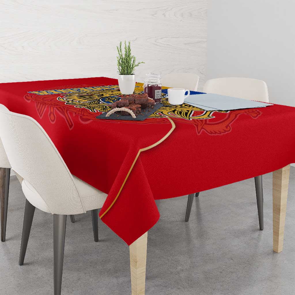 Armenia Flag Tablecloth with National Coat of Arms and Map Design - Wonder Print Shop