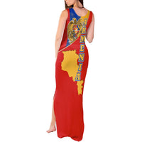 Armenia Flag Tank Maxi Dress with National Coat of Arms and Map Design - Wonder Print Shop