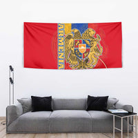 Armenia Flag Tapestry with National Coat of Arms and Map Design - Wonder Print Shop