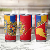 Armenia Flag Tumbler Cup with National Coat of Arms and Map Design - Wonder Print Shop