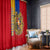 Armenia Flag Window Curtain with National Coat of Arms and Map Design - Wonder Print Shop
