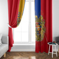 Armenia Flag Window Curtain with National Coat of Arms and Map Design - Wonder Print Shop