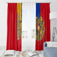 Armenia Flag Window Curtain with National Coat of Arms and Map Design - Wonder Print Shop