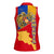 Armenia Flag Women Sleeveless Polo Shirt with National Coat of Arms and Map Design - Wonder Print Shop