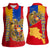 Armenia Flag Women Sleeveless Polo Shirt with National Coat of Arms and Map Design - Wonder Print Shop
