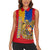 Armenia Flag Women Sleeveless Polo Shirt with National Coat of Arms and Map Design - Wonder Print Shop