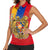 Armenia Flag Women Sleeveless Polo Shirt with National Coat of Arms and Map Design - Wonder Print Shop