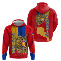 Armenia Flag Zip Hoodie with National Coat of Arms and Map Design - Wonder Print Shop