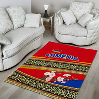 Armenia Traditional Pattern Area Rug with Floral Motif and National Flag Design - Wonder Print Shop