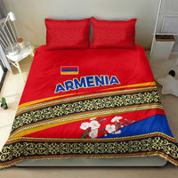 Armenia Traditional Pattern Bedding Set with Floral Motif and National Flag Design - Wonder Print Shop