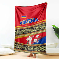 Armenia Traditional Pattern Blanket with Floral Motif and National Flag Design - Wonder Print Shop