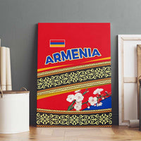 Armenia Traditional Pattern Canvas Wall Art with Floral Motif and National Flag Design - Wonder Print Shop