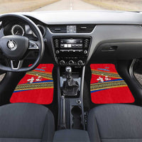 Armenia Traditional Pattern Car Mats with Floral Motif and National Flag Design - Wonder Print Shop