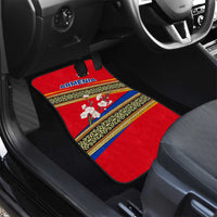 Armenia Traditional Pattern Car Mats with Floral Motif and National Flag Design - Wonder Print Shop