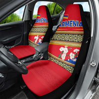 Armenia Traditional Pattern Car Seat Cover with Floral Motif and National Flag Design - Wonder Print Shop
