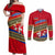Armenia Traditional Pattern Couples Matching Off Shoulder Maxi Dress and Long Sleeve Button Shirt with Floral Motif and National Flag Design - Wonder Print Shop