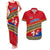 Armenia Traditional Pattern Couples Matching Tank Maxi Dress and Hawaiian Shirt with Floral Motif and National Flag Design - Wonder Print Shop