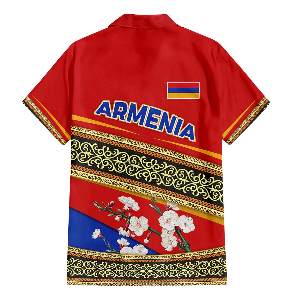 Armenia Traditional Pattern Family Matching Mermaid Dress and Hawaiian Shirt with Floral Motif and National Flag Design - Wonder Print Shop