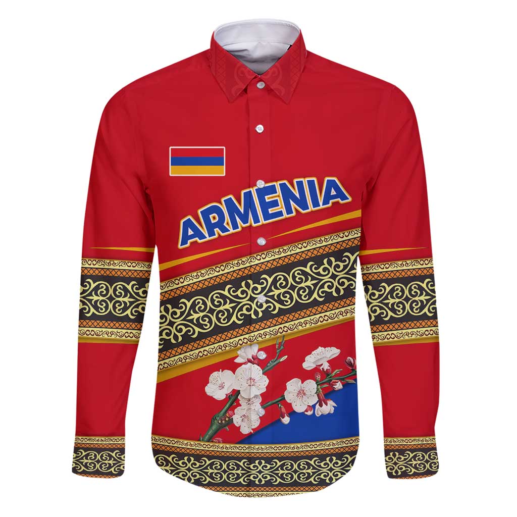 Armenia Traditional Pattern Family Matching Puletasi and Hawaiian Shirt with Floral Motif and National Flag Design - Wonder Print Shop
