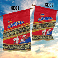 Armenia Traditional Pattern Garden Flag with Floral Motif and National Flag Design - Wonder Print Shop