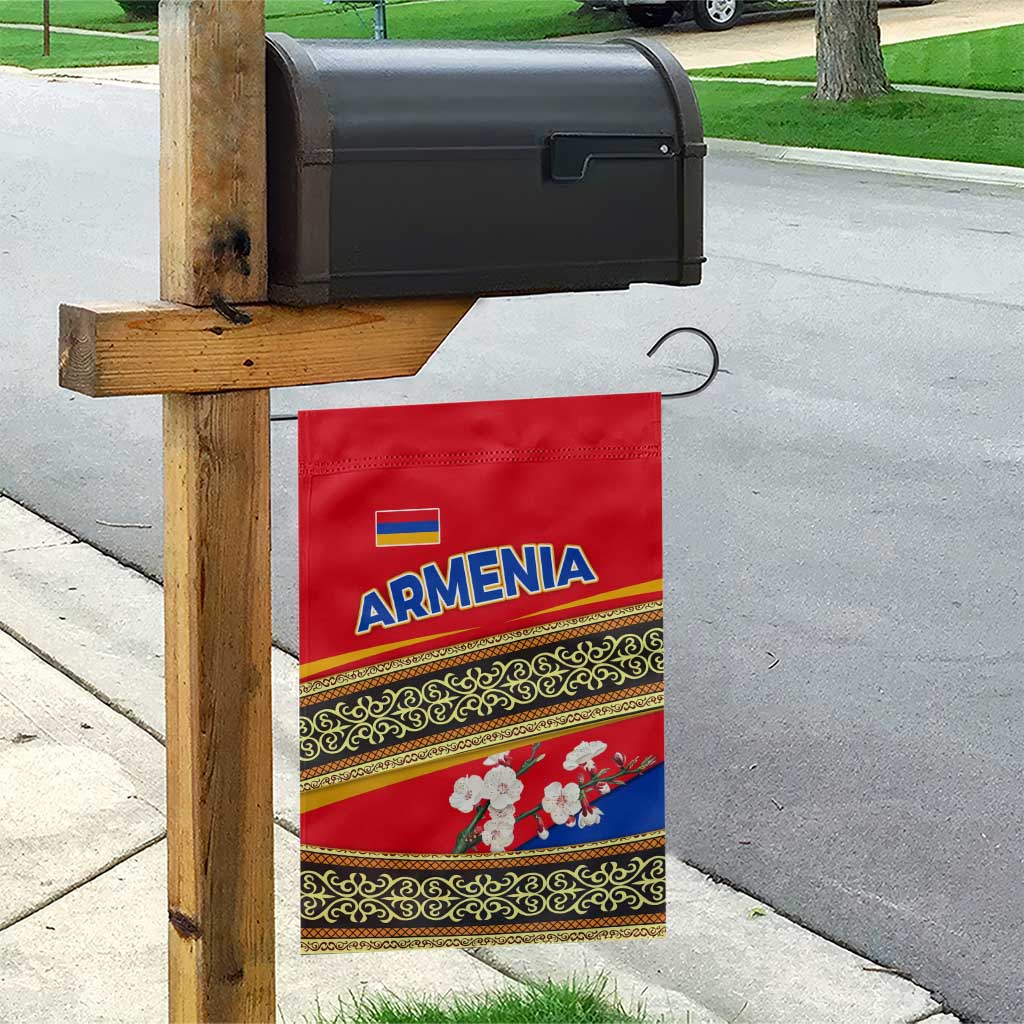 Armenia Traditional Pattern Garden Flag with Floral Motif and National Flag Design - Wonder Print Shop