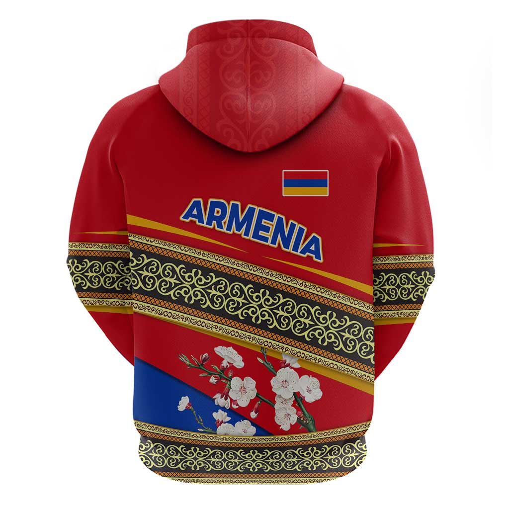 Armenia Traditional Pattern Hoodie with Floral Motif and National Flag Design - Wonder Print Shop
