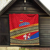 Armenia Traditional Pattern Quilt with Floral Motif and National Flag Design - Wonder Print Shop