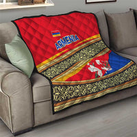 Armenia Traditional Pattern Quilt with Floral Motif and National Flag Design - Wonder Print Shop