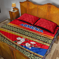Armenia Traditional Pattern Quilt Bed Set with Floral Motif and National Flag Design - Wonder Print Shop