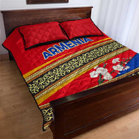 Armenia Traditional Pattern Quilt Bed Set with Floral Motif and National Flag Design - Wonder Print Shop