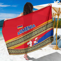 Armenia Traditional Pattern Sarong with Floral Motif and National Flag Design - Wonder Print Shop
