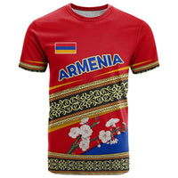 Armenia Traditional Pattern T Shirt with Floral Motif and National Flag Design - Wonder Print Shop