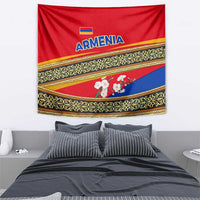 Armenia Traditional Pattern Tapestry with Floral Motif and National Flag Design - Wonder Print Shop