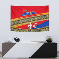 Armenia Traditional Pattern Tapestry with Floral Motif and National Flag Design - Wonder Print Shop