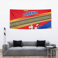 Armenia Traditional Pattern Tapestry with Floral Motif and National Flag Design - Wonder Print Shop