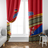 Armenia Traditional Pattern Window Curtain with Floral Motif and National Flag Design - Wonder Print Shop