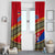 Armenia Traditional Pattern Window Curtain with Floral Motif and National Flag Design - Wonder Print Shop