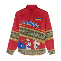 Armenia Traditional Pattern Women Casual Shirt with Floral Motif and National Flag Design - Wonder Print Shop