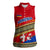 Armenia Traditional Pattern Women Sleeveless Polo Shirt with Floral Motif and National Flag Design - Wonder Print Shop