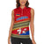 Armenia Traditional Pattern Women Sleeveless Polo Shirt with Floral Motif and National Flag Design - Wonder Print Shop