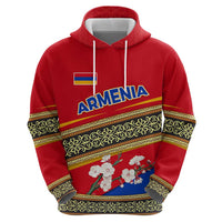 Armenia Traditional Pattern Zip Hoodie with Floral Motif and National Flag Design - Wonder Print Shop