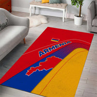 Armenia Flag Colors Area Rug with National Emblem and Map Design - Wonder Print Shop