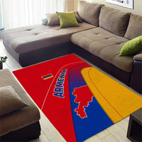 Armenia Flag Colors Area Rug with National Emblem and Map Design - Wonder Print Shop