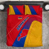 Armenia Flag Colors Bedding Set with National Emblem and Map Design - Wonder Print Shop