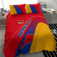 Armenia Flag Colors Bedding Set with National Emblem and Map Design - Wonder Print Shop