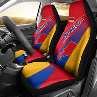Armenia Flag Colors Car Seat Cover with National Emblem and Map Design - Wonder Print Shop