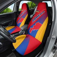 Armenia Flag Colors Car Seat Cover with National Emblem and Map Design - Wonder Print Shop