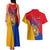 Armenia Flag Colors Couples Matching Tank Maxi Dress and Hawaiian Shirt with National Emblem and Map Design - Wonder Print Shop
