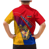 Armenia Flag Colors Family Matching Mermaid Dress and Hawaiian Shirt with National Emblem and Map Design - Wonder Print Shop